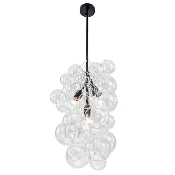 Thehouselights - 3 - Light Cluster Glass Bubble Chandelier - Chandelier - 3 - Light - Black