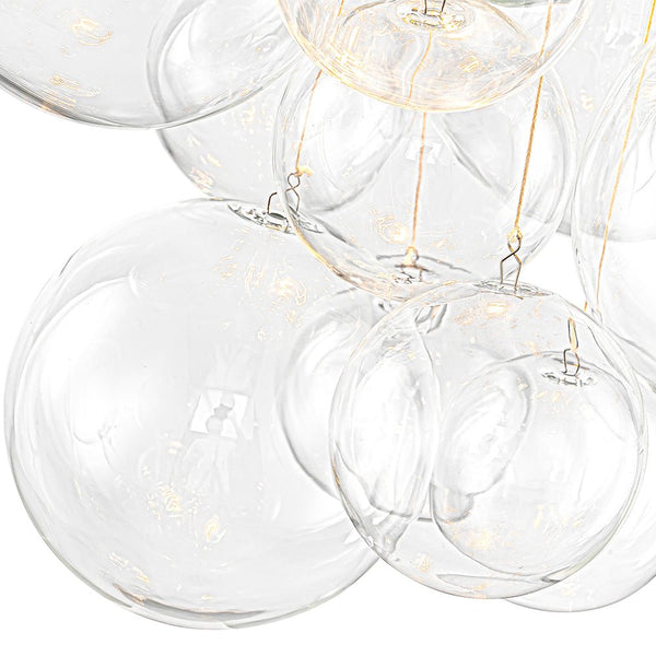 Thehouselights - 3 - Light Cluster Glass Bubble Chandelier - Chandelier - 3 - Light - Black