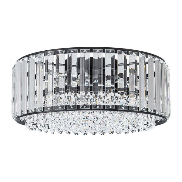 Thehouselights - 3 - Light Crystal Flush Mount Ceiling Light - Ceiling Light - Black - 