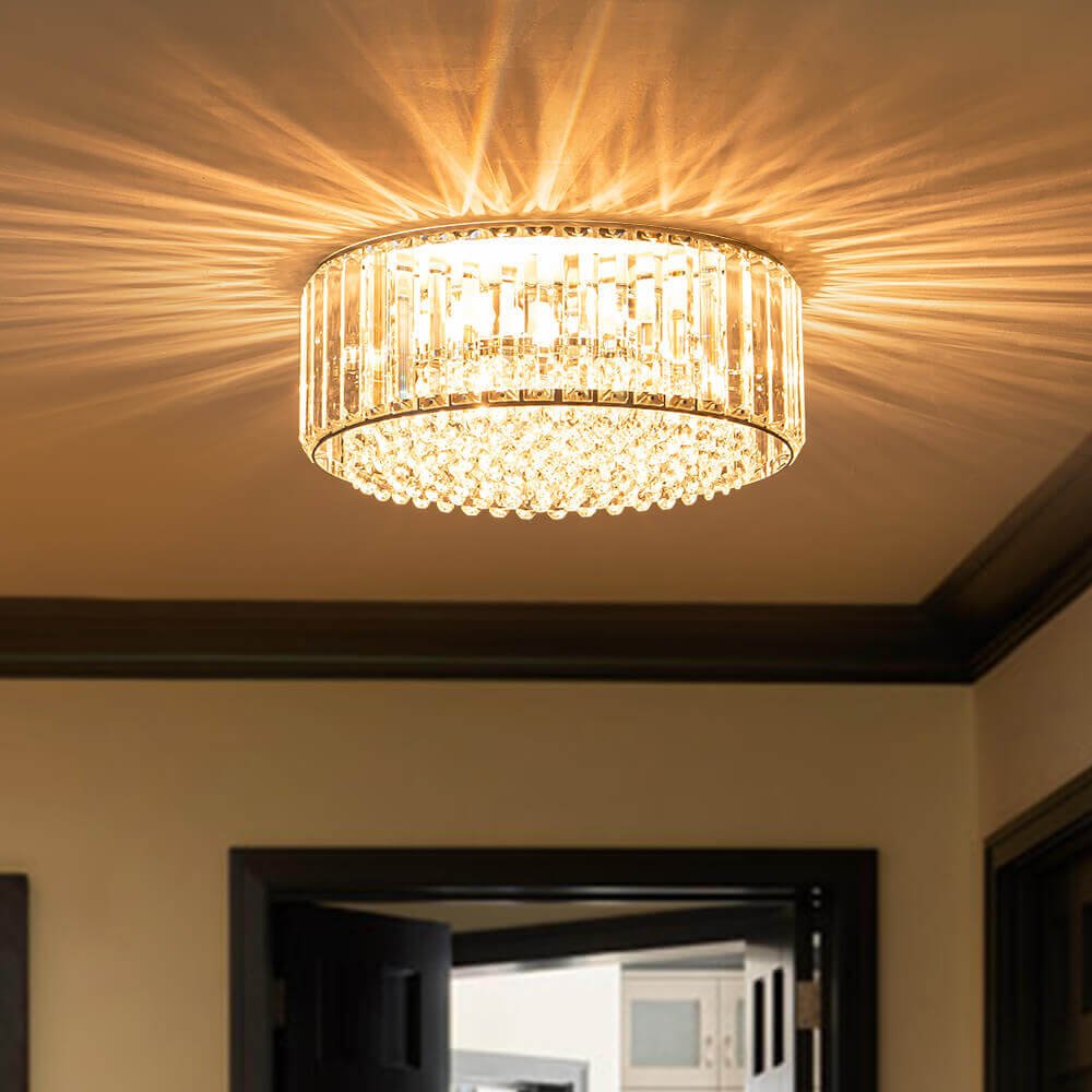 3-Light Crystal Flush Mount Ceiling Light | Ceiling light for low ...