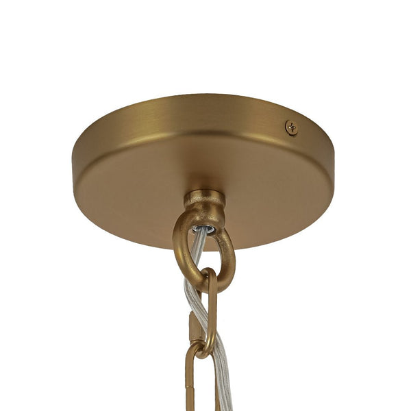 Thehouselights - 3 - Light Glass Textured Tube Two - Tiered Chandelier - Chandelier - Brass - 