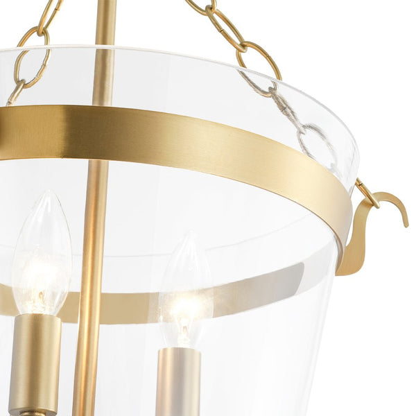 Thehouselights - 3 - Light Lantern Clear Glass Pendant Light - Pendant - Black - 