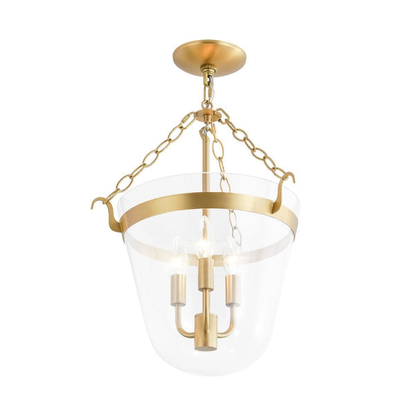 Thehouselights - 3 - Light Lantern Clear Glass Pendant Light - Pendant - Black - 