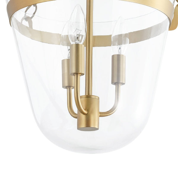 Thehouselights - 3 - Light Lantern Clear Glass Pendant Light - Pendant - Black - 