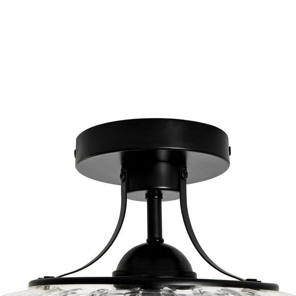 Thehouselights-3-Light Lantern Glass Semi-Flush Mount-Ceiling Light-3-Light-