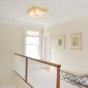 Thehouselights - 3 - Light Square Cloud Glass Flush Mount - Ceiling Light - 3 - Light - 