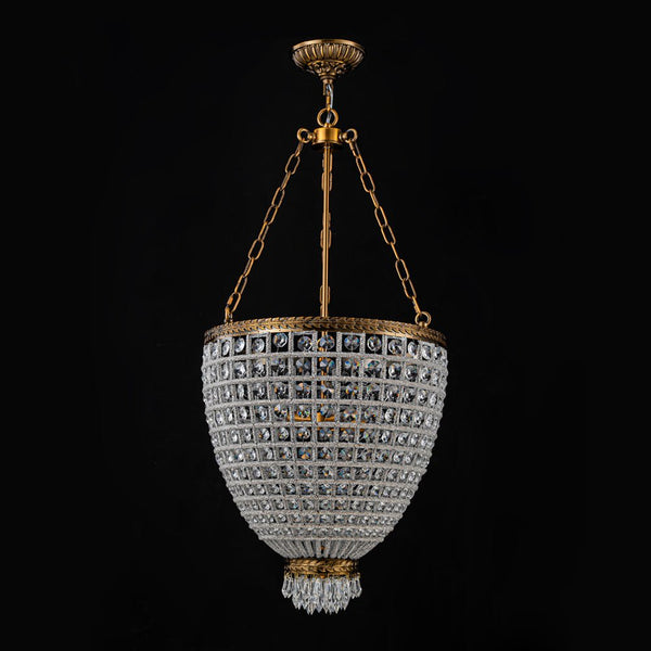 Thehouselights - 4 - Light Basket Crystal Chandelier - Chandelier - 4 - Light - 
