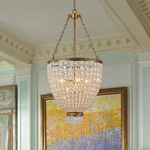 Thehouselights - 4 - Light Basket Crystal Chandelier - Chandelier - 4 - Light - 