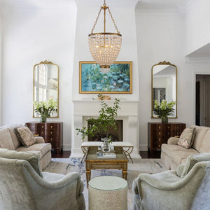 Thehouselights - 4 - Light Basket Crystal Chandelier - Chandelier - 4 - Light - 