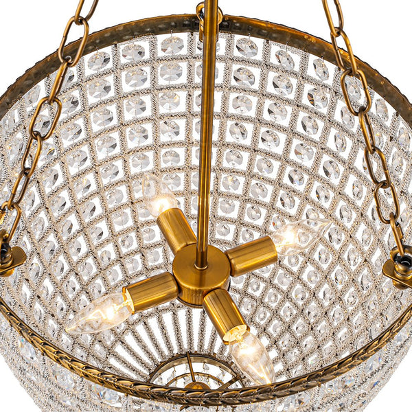 Thehouselights - 4 - Light Basket Crystal Chandelier - Chandelier - 4 - Light - 