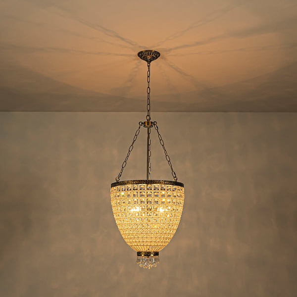 Thehouselights - 4 - Light Basket Crystal Chandelier - Chandelier - 4 - Light - 