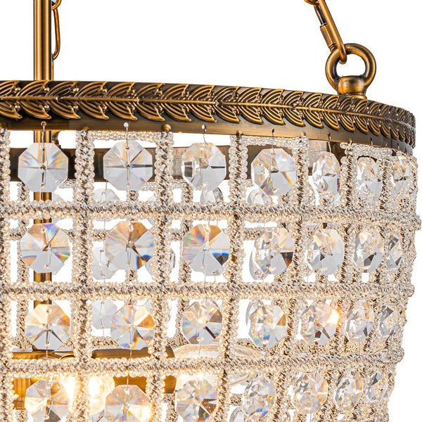 Thehouselights - 4 - Light Basket Crystal Chandelier - Chandelier - 4 - Light - 