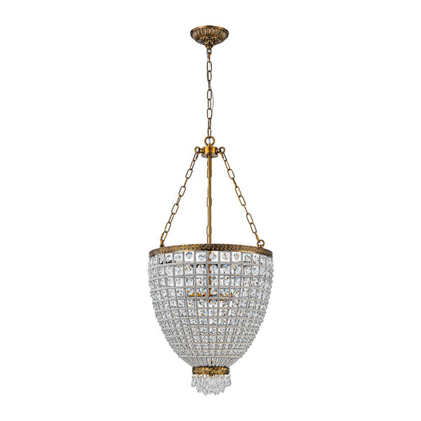 Thehouselights - 4 - Light Basket Crystal Chandelier - Chandelier - 4 - Light - 