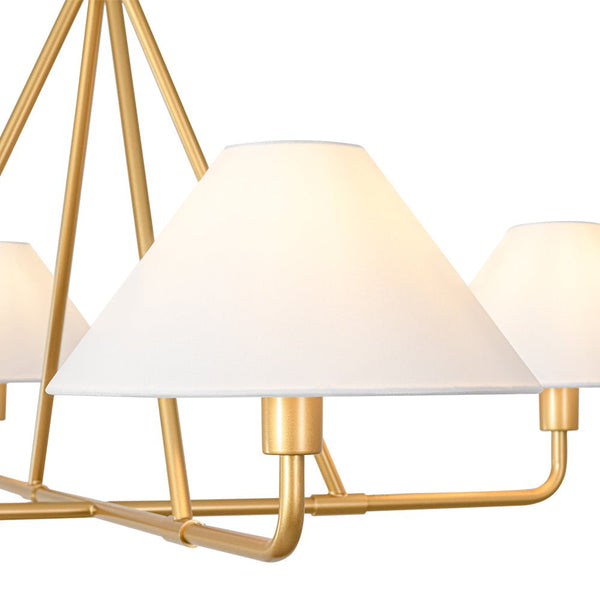 Thehouselights - 4 - Light Cone Fabric Shade Chandelier - Chandelier - Brass - 