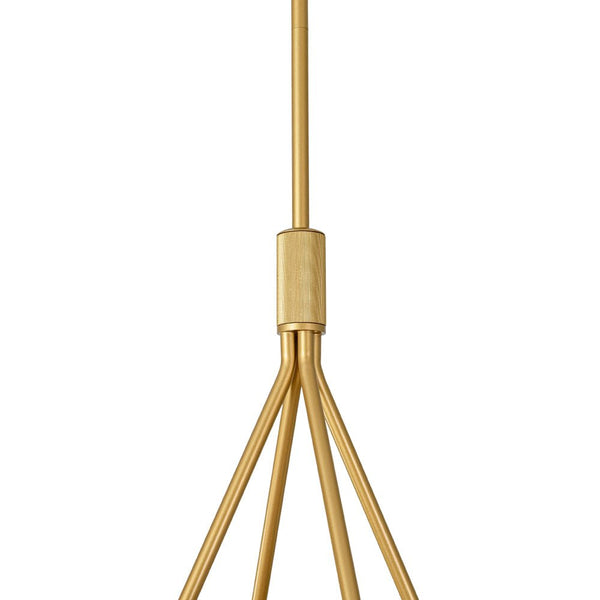 Thehouselights - 4 - Light Cone Fabric Shade Chandelier - Chandelier - Brass - 