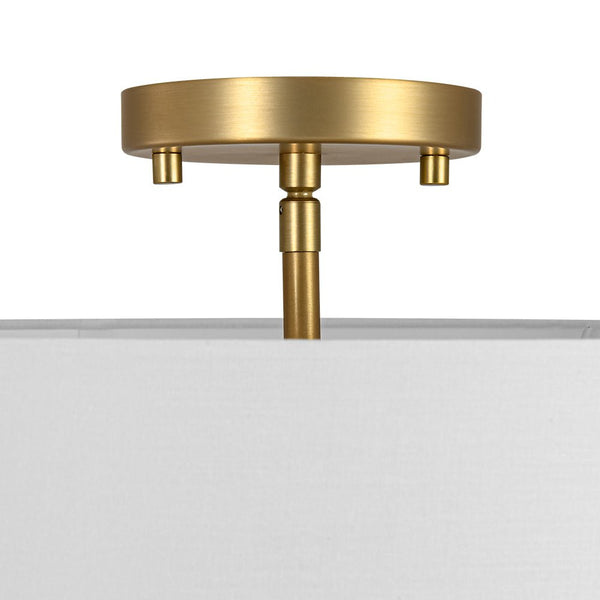 Thehouselights - 4 - Light Linen Drum Flush Mount Ceiling - Ceiling Light - Brass - 