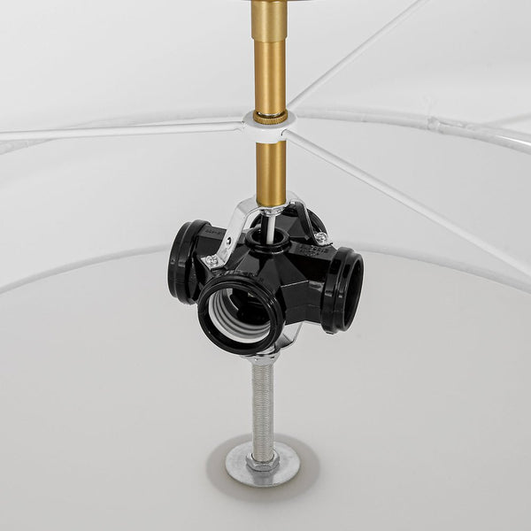 Thehouselights - 4 - Light Linen Drum Flush Mount Ceiling - Ceiling Light - Brass - 