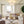 Thehouselights-4-Light Linen Drum Semi Flush Mount-Ceiling Light-Brass-