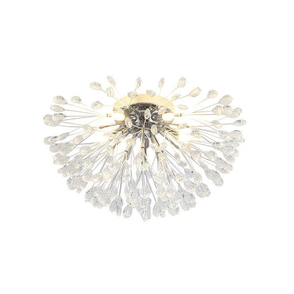 Thehouselights - 5 - Light Crystal Dandelion Semi Flush Chandelier - Chandelier - Chrome - 