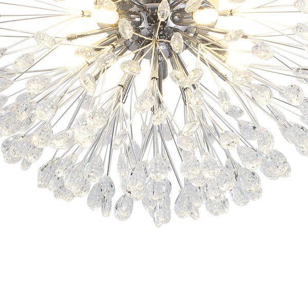 Thehouselights - 5 - Light Crystal Dandelion Semi Flush Chandelier - Chandelier - Chrome - 