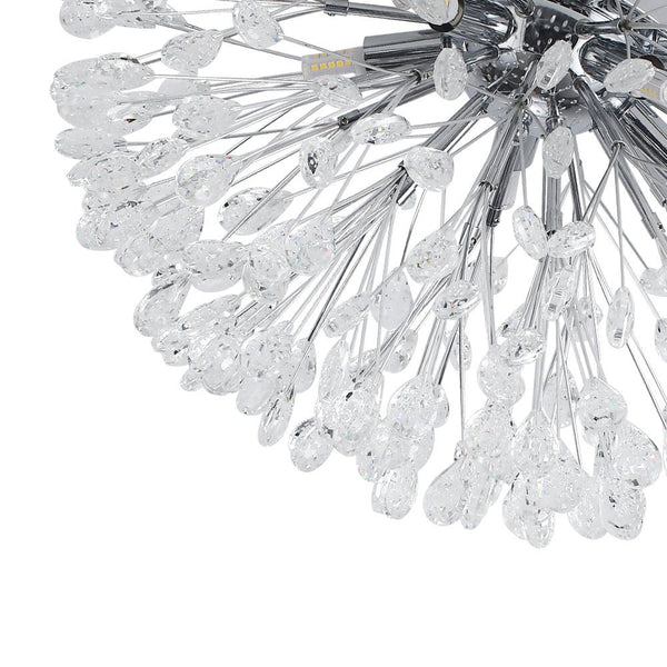 Thehouselights - 5 - Light Crystal Dandelion Semi Flush Chandelier - Chandelier - Chrome - 