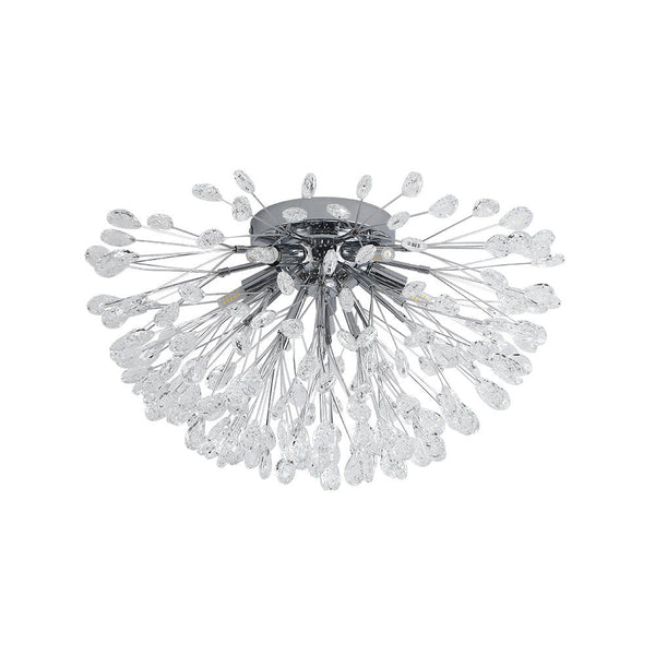 Thehouselights - 5 - Light Crystal Dandelion Semi Flush Chandelier - Chandelier - Chrome - 