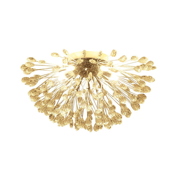 Thehouselights - 5 - Light Crystal Dandelion Semi Flush Chandelier - Chandelier - Chrome - 