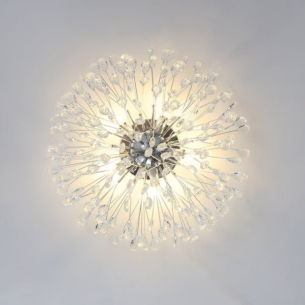 Thehouselights - 5 - Light Crystal Dandelion Semi Flush Chandelier - Chandelier - Chrome - 