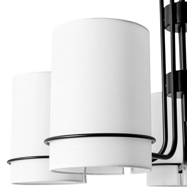 Thehouselights - 5 - Light Cylinder Fabric Shade Chandelier - Chandelier - Black - 