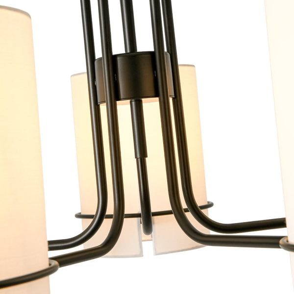 Thehouselights - 5 - Light Cylinder Fabric Shade Chandelier - Chandelier - Black - 