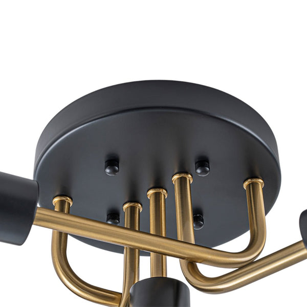 Thehouselights - 5 - Light Glass Bubble Semi Flush Mount - Chandelier - Clear Glass - 