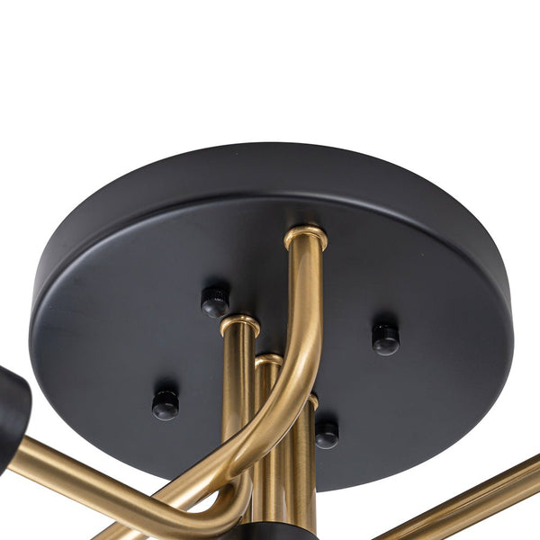 Thehouselights - 5 - Light Glass Bubble Semi Flush Mount - Chandelier - Clear Glass - 