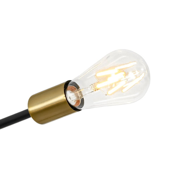 Thehouselights - 6 - Light Designer Minimalist Sputnik Chandelier - Chandelier - Black+Brass - 