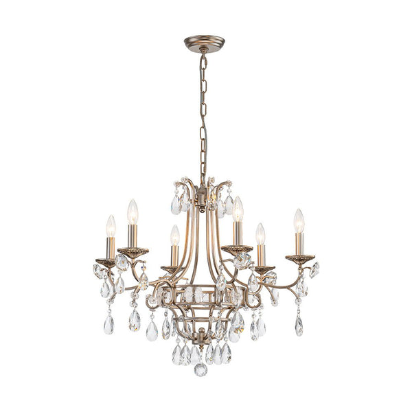 Thehouselights - 6 - Light European Brass Crystal Chandelier - Chandelier - 6 - Light - 