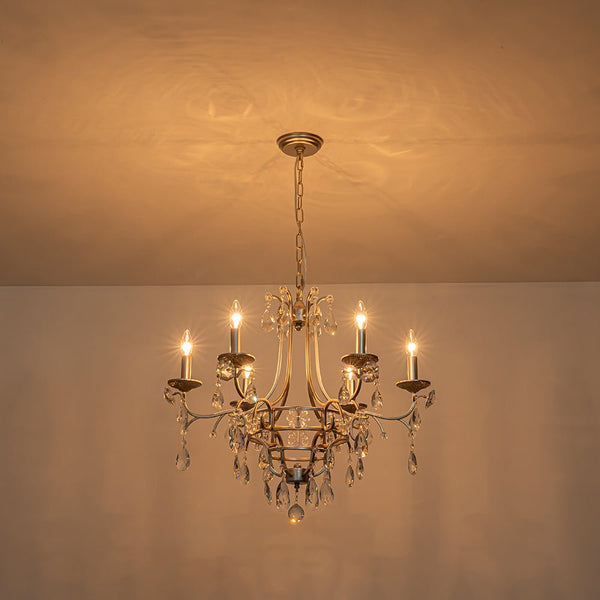 Thehouselights - 6 - Light European Brass Crystal Chandelier - Chandelier - 6 - Light - 