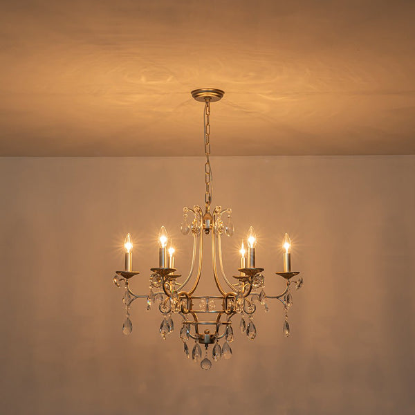 Thehouselights - 6 - Light European Brass Crystal Chandelier - Chandelier - 6 - Light - 