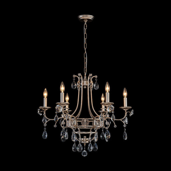Thehouselights - 6 - Light European Brass Crystal Chandelier - Chandelier - 6 - Light - 
