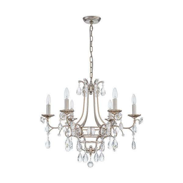 Thehouselights - 6 - Light European Brass Crystal Chandelier - Chandelier - 6 - Light - 