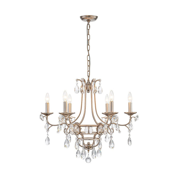 Thehouselights - 6 - Light European Brass Crystal Chandelier - Chandelier - 6 - Light - 
