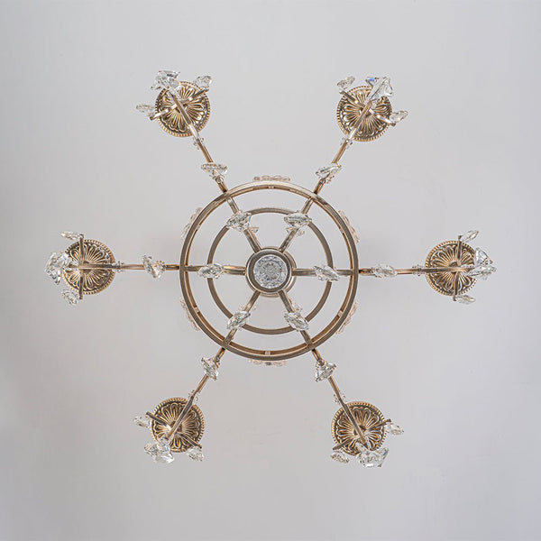 Thehouselights - 6 - Light European Brass Crystal Chandelier - Chandelier - 6 - Light - 