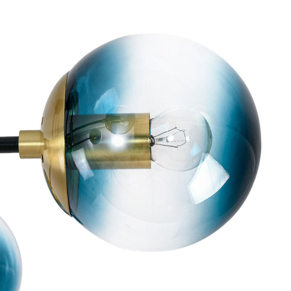 Thehouselights - 6 - Light Glass Bubble Sputnik Semi Flush Chandelier - Chandelier - Blue Glass - 
