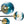 Thehouselights - 6 - Light Glass Bubble Sputnik Semi Flush Chandelier - Chandelier - Blue Glass - 