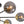 Thehouselights - 6 - Light Glass Bubble Sputnik Semi Flush Chandelier - Chandelier - Smoky Gray Glass - 