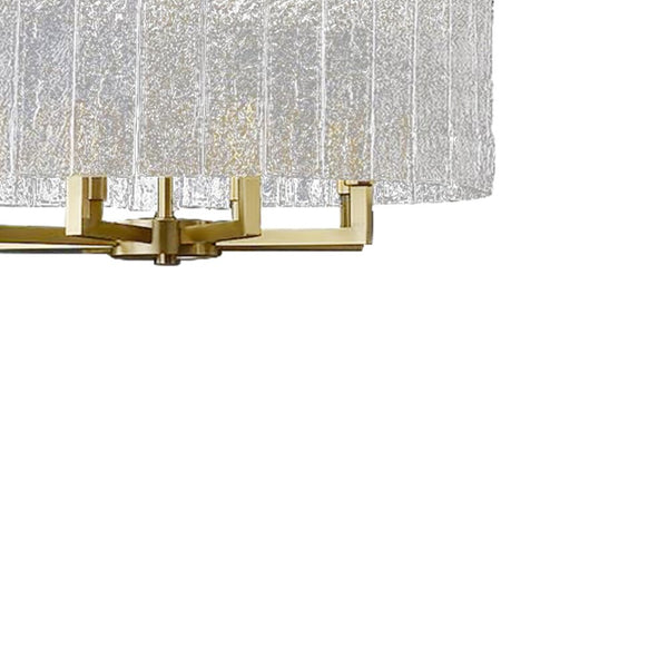 Thehouselights - 6 - Light Luxury Dimmable Glass Crystal Drum Chandelier - Chandelier - Brass - 