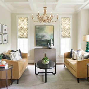 Thehouselights - 6 - Light Modern Brass Candle Chandelier - Chandelier - Brass - 