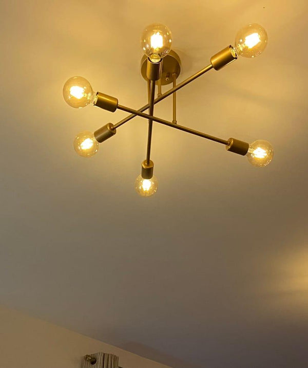 6-Light Sputnik Semi Flush Mount Lighting