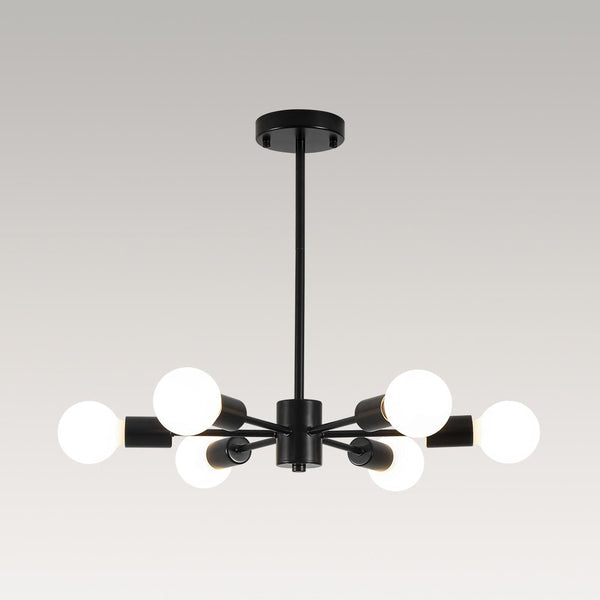 Thehouselights - 6 - Light Sputnik Chandelier - Chandelier - Black - 