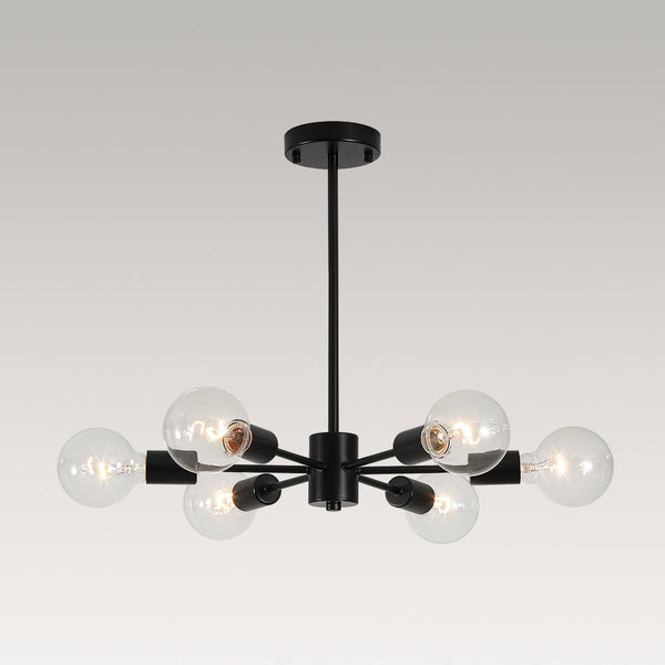 Thehouselights - 6 - Light Sputnik Chandelier - Chandelier - Black - 