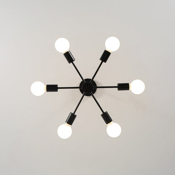 Thehouselights - 6 - Light Sputnik Chandelier - Chandelier - Black - 