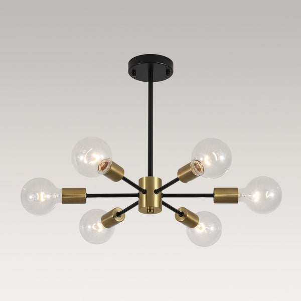 Thehouselights - 6 - Light Sputnik Chandelier - Chandelier - Black - 